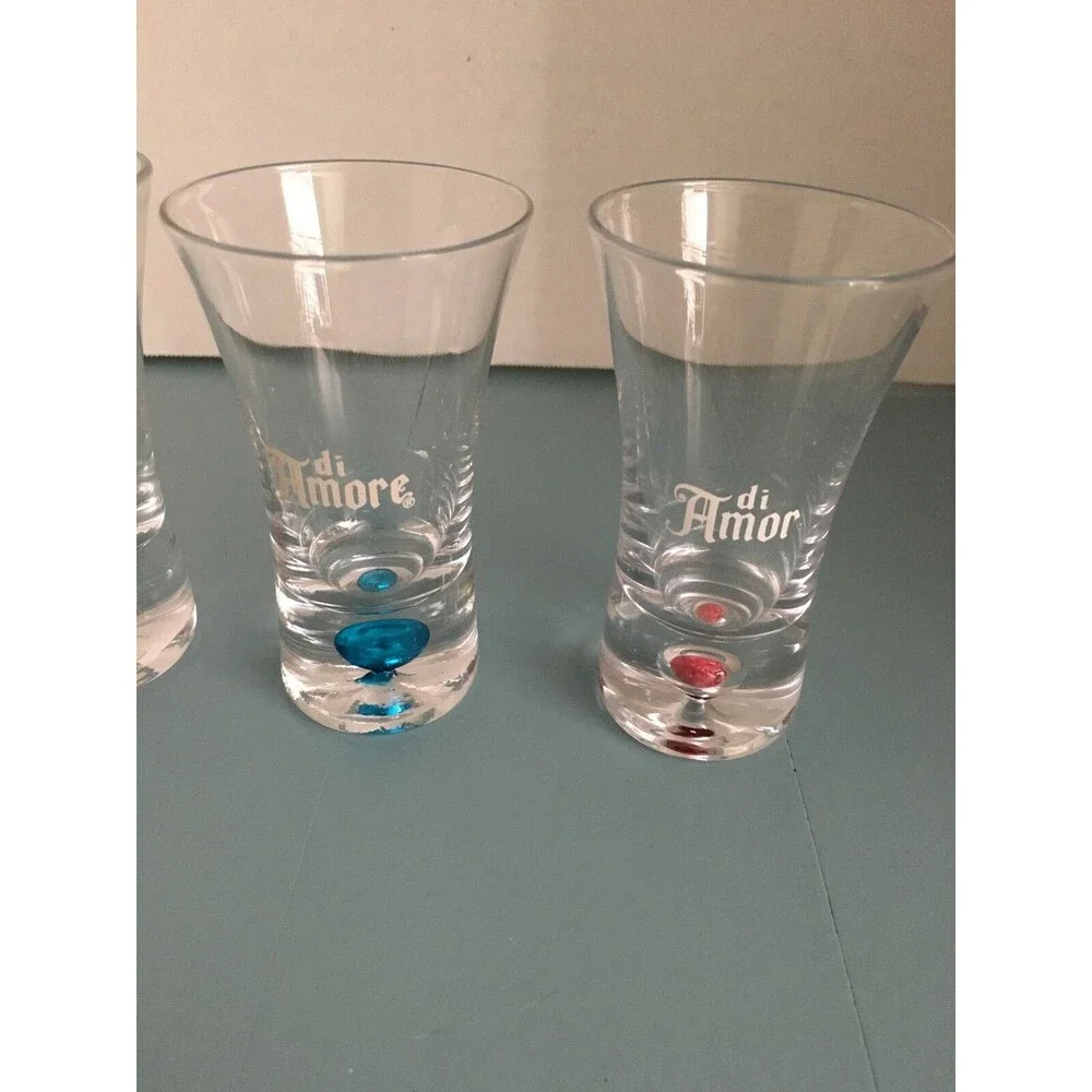 Di Amore 4 Bubble Shot Glasses 2 Red Bubble 2 Blue